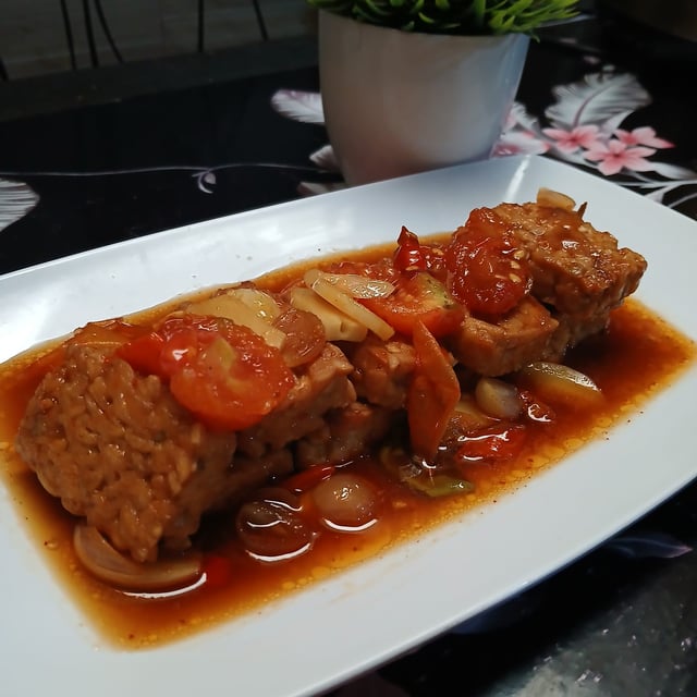 Tempe Goreng Kuah Kecap
